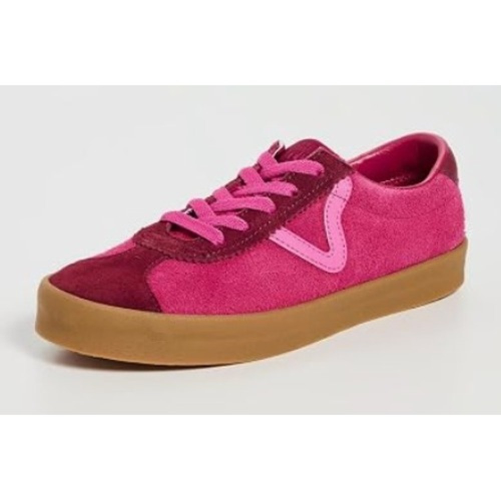 Vans Suede Color Pop Raspberry Rose Gum Sole Low Top Sneakers Womens 10 Mens 8.5 - Picture 2 of 7